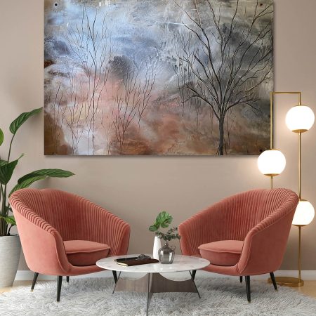 Poster Frame in living room Psd Mockup