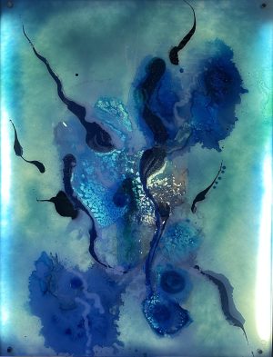 Blue Abstract in Lightbox
