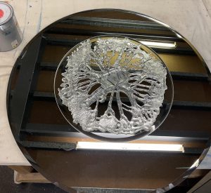 Bevelled Round mirror